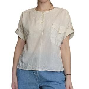 Lightweight cream linen vintage top
